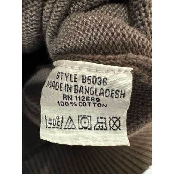 BKE Men's VIntage Athletic Fit Brown Cotton Sweater with Distressing, Size L - Picture 5 of 5